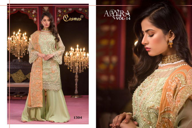 Cosmos Aayra 14 Georgette Festive Wear Embroidery Pakistani Salwar Kameez Collection